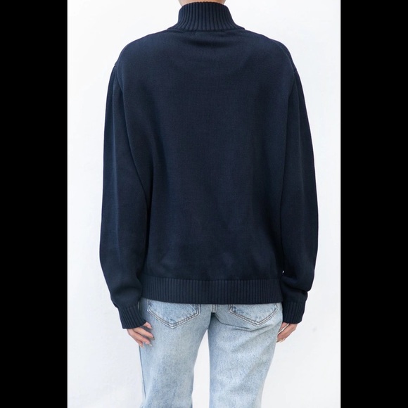 Brandy melville navy blue Aleah 1/4 zip sweater - Picture 3 of 5